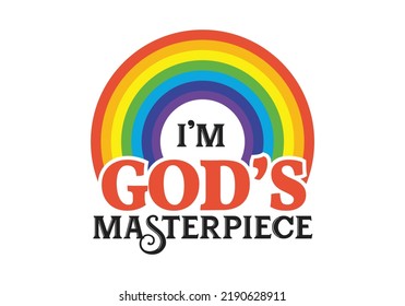 I'm God's Masterpiece_ God's Word Rainbow Typography T-shirt design