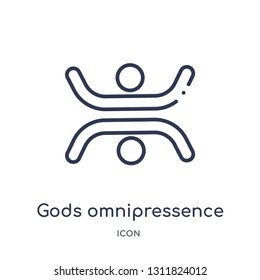 gods omnipressence icon from zodiac outline collection. Thin line gods omnipressence icon isolated on white background.