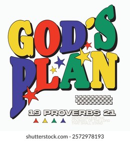 gods plan Christian streetwear style typography design