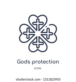 gods protection icon from zodiac outline collection. Thin line gods protection icon isolated on white background.