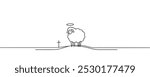 God's sheep one line. vector illustration