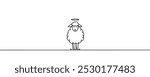 God's sheep one line. vector illustration