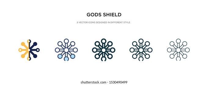 gods shield icon in different style vector illustration. two colored and black gods shield vector icons designed in filled, outline, line and stroke style can be used for web, mobile, ui