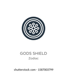 Gods shield icon vector. Trendy flat gods shield icon from zodiac collection isolated on white background. Vector illustration can be used for web and mobile graphic design, logo, eps10