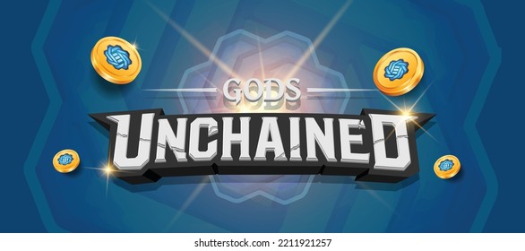 Gods Unchained (GODS) cryptocurrency token logo and coin symbol vector illustration banner