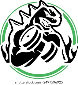 Godzilla gym logo design vector file