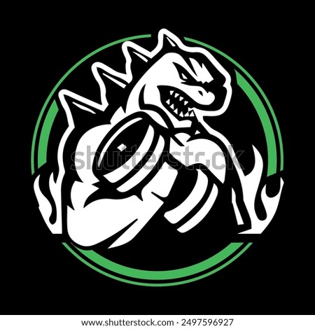 Godzilla gym logo design vector file