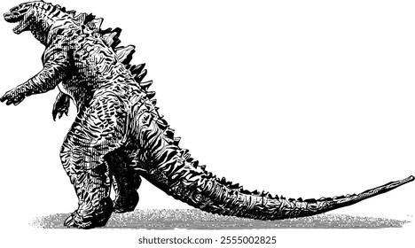 Godzilla Illustration Isolated on Transparent Background