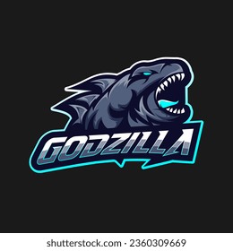 Godzilla Mascot Sport Logo Vorlage