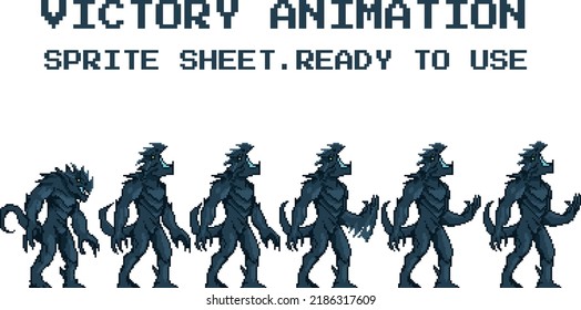 Godzilla pixel art character animation attack idle die lose sprite sheet game ready pixelated aseprite 