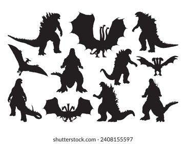 Godzilla Vector for Print, Godzilla Clip Art, Godzilla Vektorgrafik