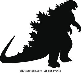 Godzilla Vector Silhouette For Print, Godzilla Clipart, Godzilla vector Illustration