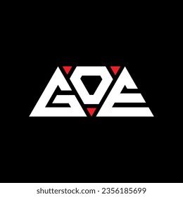 GOE Dreieck-Buchstaben Logo Design mit Dreieck Form. GOE Dreieck Logo Design Monogramm. GOE Dreieck Vektor Logo Vorlage mit roter Farbe. GOE dreieckiges Logo Einfach, elegant und luxuriös.