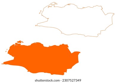 Goes city and municipality (Kingdom of the Netherlands, Holland, Zeeland or Zealand province) map vector illustration, scribble sketch map