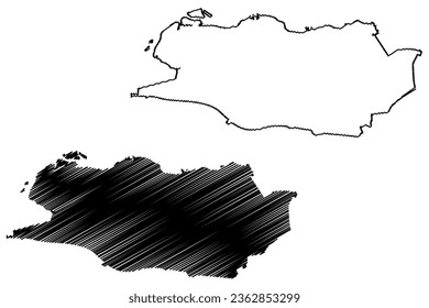 Goes city and municipality (Kingdom of the Netherlands, Holland, Zeeland or Zealand province) map vector illustration, scribble sketch map