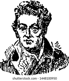 Goethe, vintage engraved illustration drawing