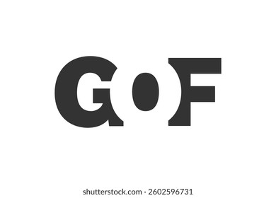 GOF logo design. Initial letter G O F bold font style for tech startups, consulting, corporate branding. Creative company name, headlines typography identity, trendy logotype. Vector illustration.
