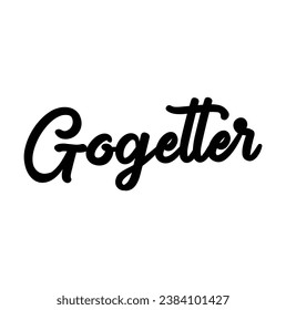 Go-getter text on white background.