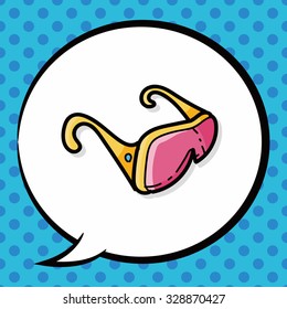 Goggle color doodle, speech bubble