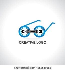 goggle with mic creative logo concept 