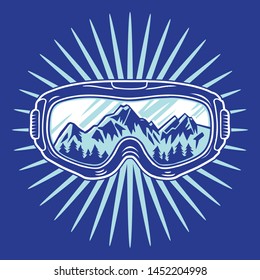 Goggle Snowboard Extreme Sport Illustration