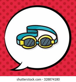 Goggles color doodle, speech bubble
