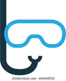 Goggles Colorful Icon Symbol. Premium Quality Isolated Swimming Mask Element In Trendy Style.