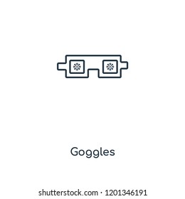 Goggles concept line icon. Linear Goggles concept outline symbol design. This simple element illustration can be used for web and mobile UI/UX.