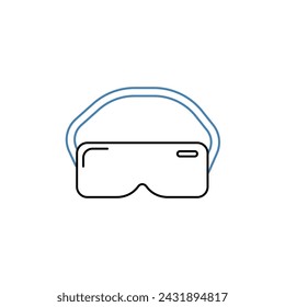 icono de línea de concepto de gafas. Ilustración de elemento simple. gafas de diseño de símbolo de esquema de concepto.