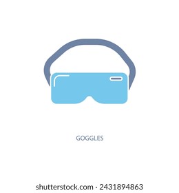 goggles concept line icon. Simple element illustration. goggles concept outline symbol design.