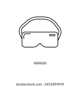 goggles concept line icon. Simple element illustration. goggles concept outline symbol design.