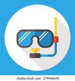 Goggles flat icon with long shadow