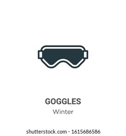 Goggles glyph icon vector on white background. Flat vector goggles icon symbol sign from modern winter collection for mobile concept and web apps design.