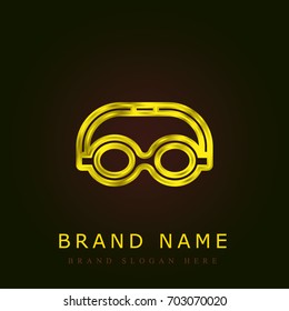 Goggles golden metallic logo