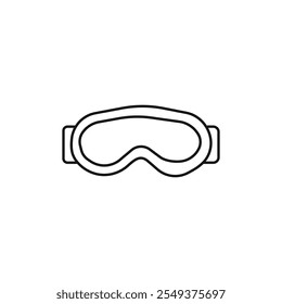 Goggles icon black and white vector outline sign