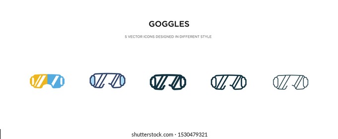 goggles icon in different style vector illustration. two colored and black goggles vector icons designed in filled, outline, line and stroke style can be used for web, mobile, ui