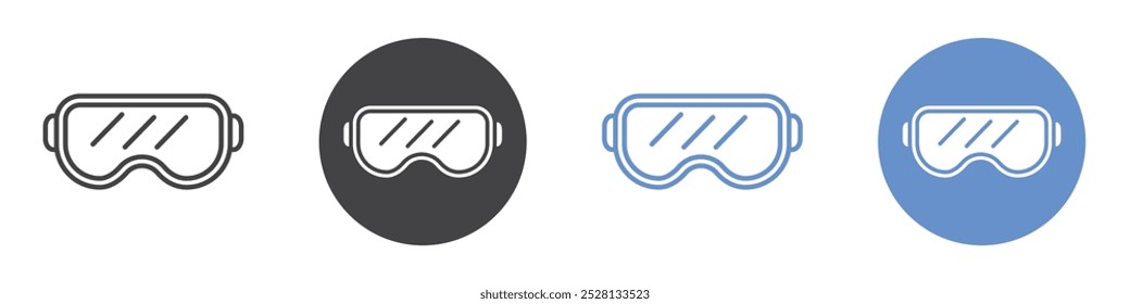 Goggles icon Flat art in black and white isolated