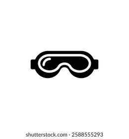 Goggles icon Flat vector set outline