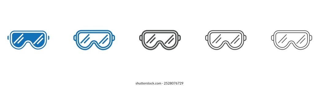 Goggles icon Isolated flat vector in outline