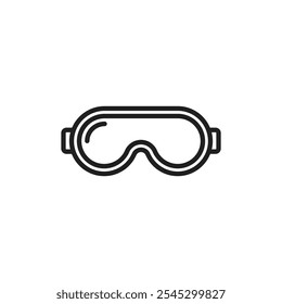 Goggles icon outline set sign