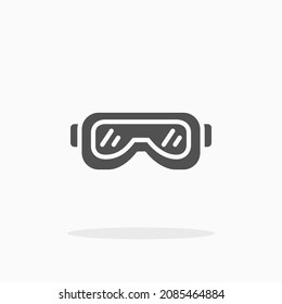 Goggles icon. Solid or glyph style. Vector illustration. Enjoy this icon for your project.