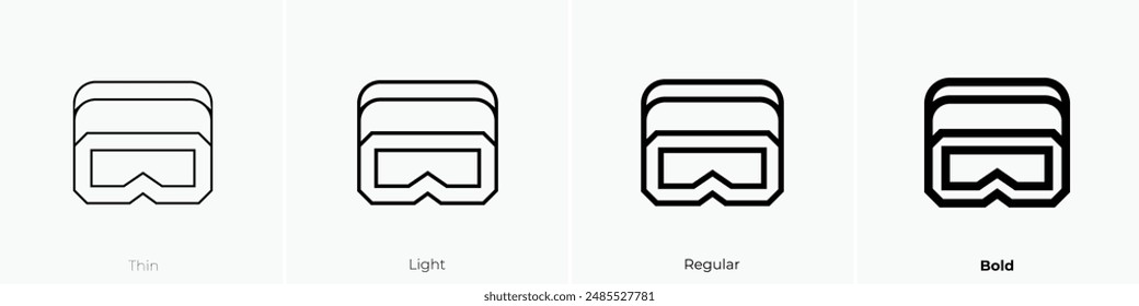 goggles icon. Thin, Light Regular And Bold style design isolated on white background