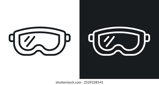 Goggles icon in Thin line black color. flat simple vector symbols illustration.