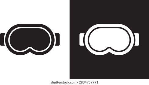 Goggles icon thin vector collection..