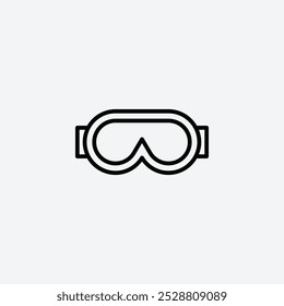 Goggles icon in tree different line stroke sizes.