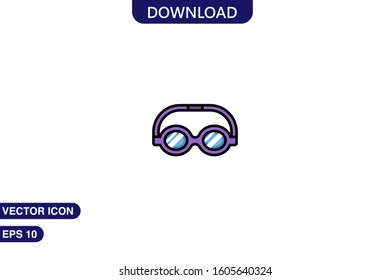 Goggles icon in trendy flat style isolated on white background vector illustration