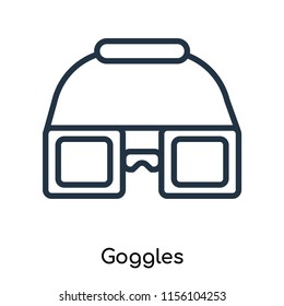 Goggles icon vector isolated on white background, Goggles transparent sign , thin symbols or lined elements in outline style