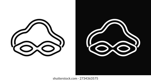 Goggles Icon White And Black Background Style