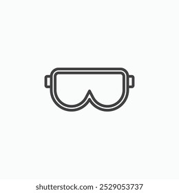 Goggles icons set. filled and line illustration
