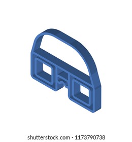 Goggles isometric left top view 3D icon